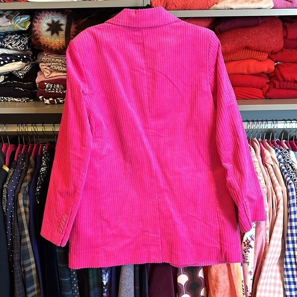 H&M hot pink 2 button corduroy oversized XS blazer. NWT.​ - Picture 4 of 4